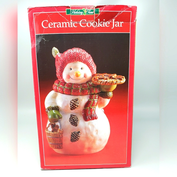 Holiday Time Christmas Snowman Cookie Jar - Picture 1 of 9